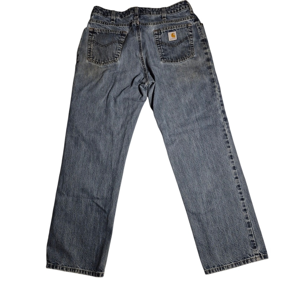 Carhartt Women's 12x30 WB160 VIO Blue Denim Jeans Relaxed Fit 100% Cotton - Picture 3 of 12